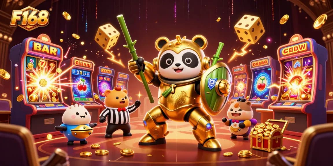 Experience the thrill of winning at F168 with jackpot slots, 3D casino characters, and vibrant animations.