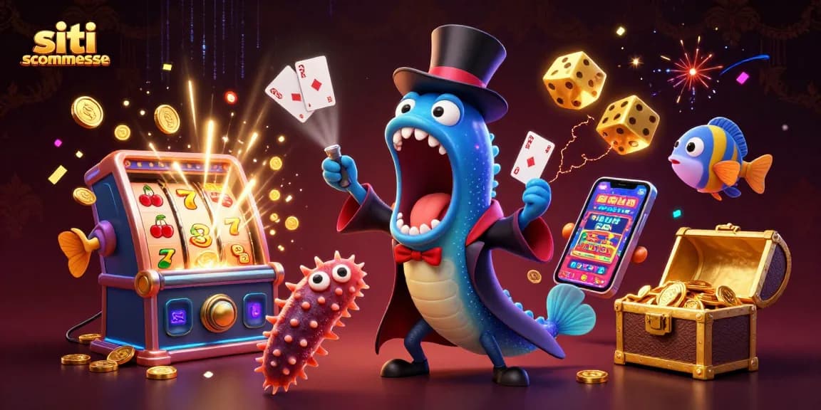 giocare sui siti scommesse con un'illustrazione 3D di pesci sottomarini e jackpot scintillanti