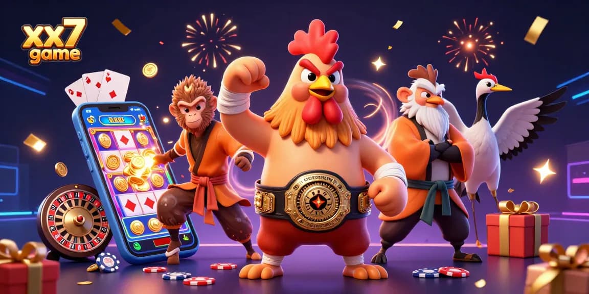Engage with the exciting xx7 game featuring vibrant characters, slot games, and dynamic casino elements.