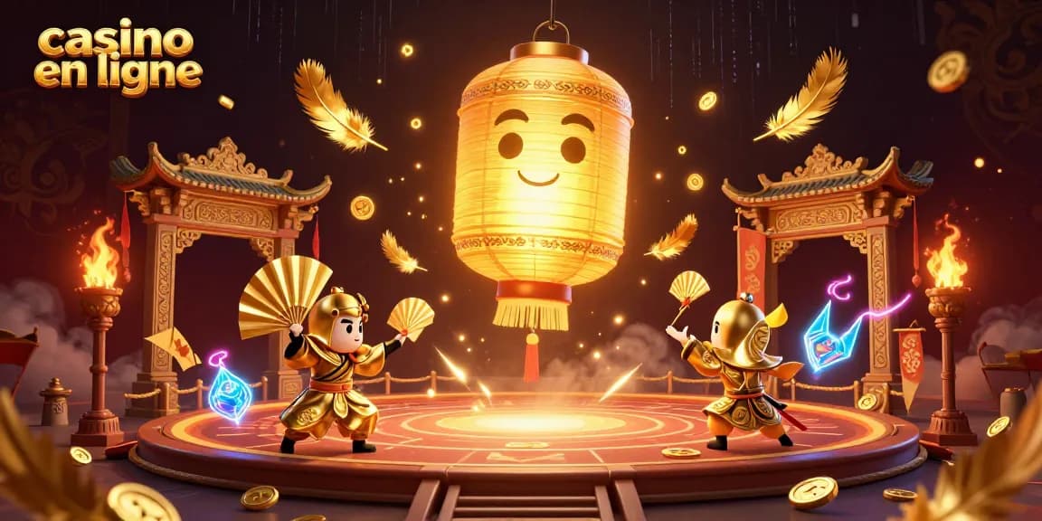 Image illustrant un casino en ligne animé avec des personnages et des éléments de jeu captivants.