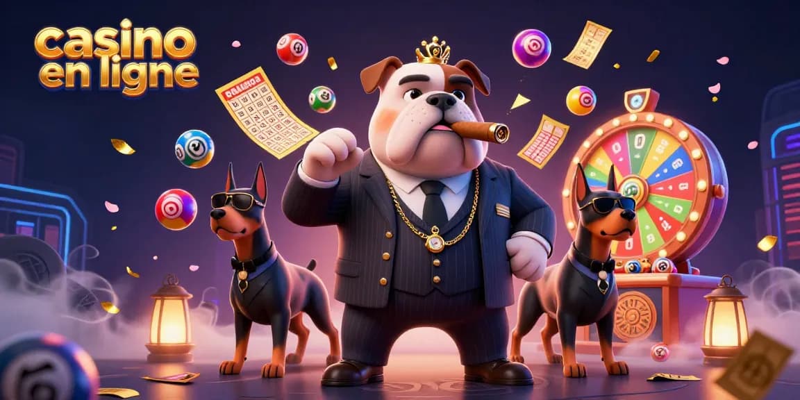 Action captivante au casino en ligne avec des personnages colorés et des jeux variés en arrière-plan.
