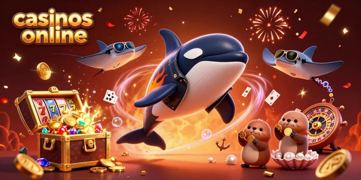Juega en casinos online y gana oro con personajes divertidos en un fondo vibrante.