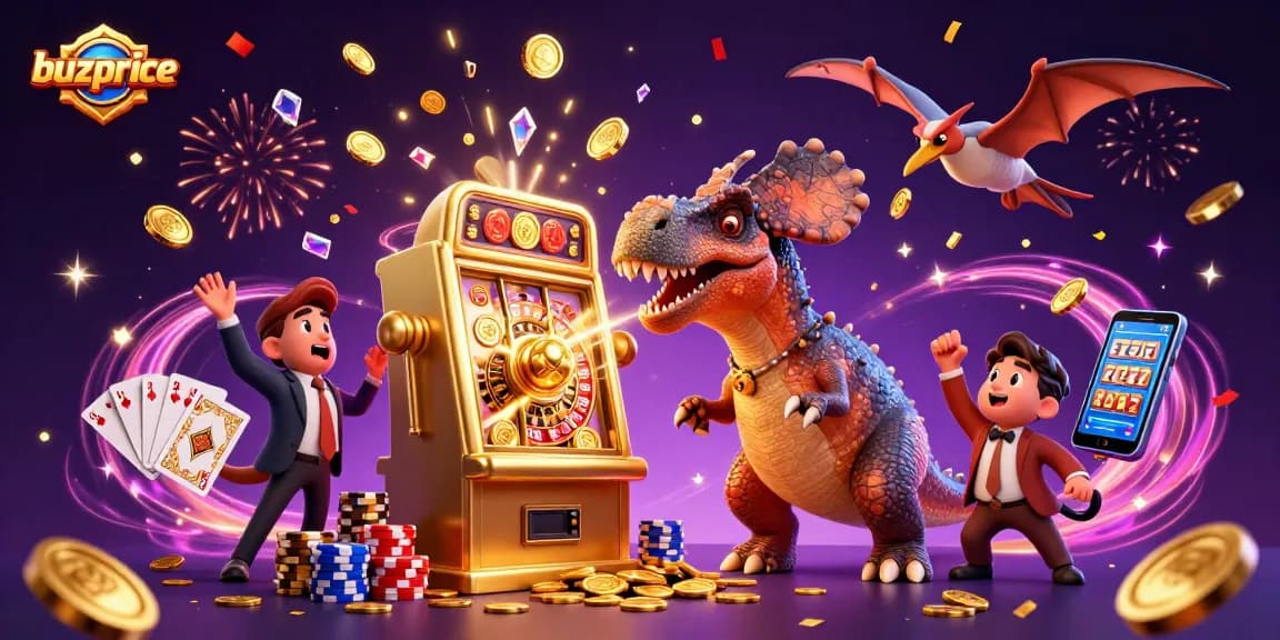 Catch golden coins with buzprice while pachycephalosaurus hits the jackpot!