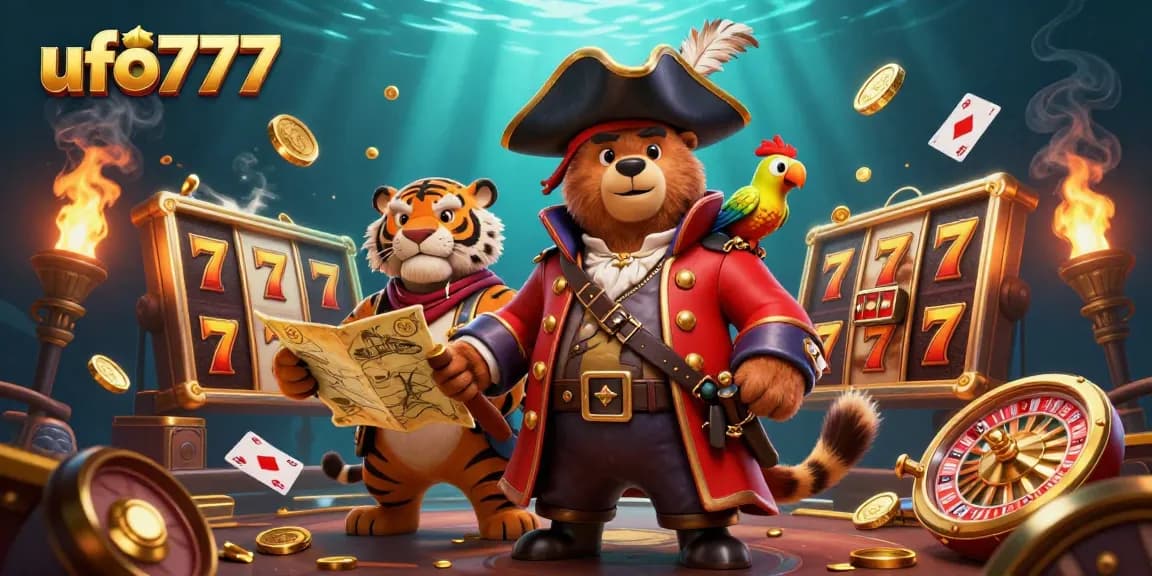 Join the adventure with ufo777 as a pirate captain bear navigates exciting slot games!