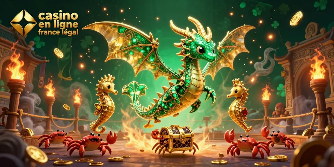 Jouez sur le casino en ligne France légal avec des dragons marins et des trésors d'or.