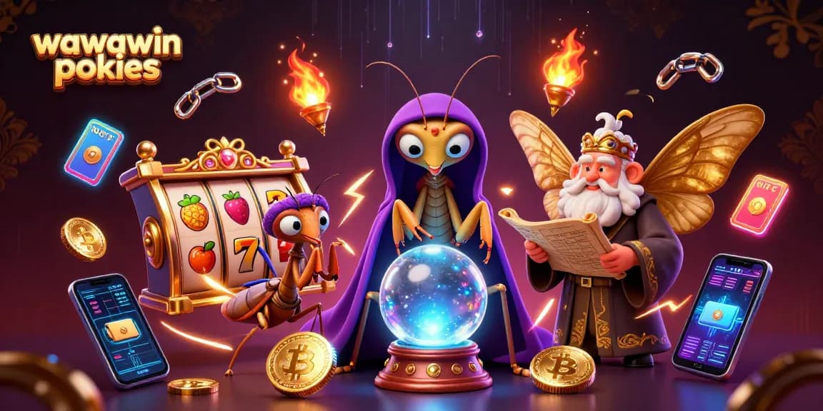 Experience exhilarating wawawin pokies action with neon-lit characters and vibrant casino elements.