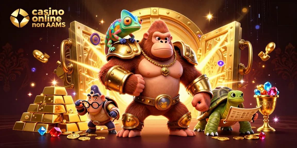 Scopri la vivace scena dei casino online non AAMS con un re gorilla e tesori.