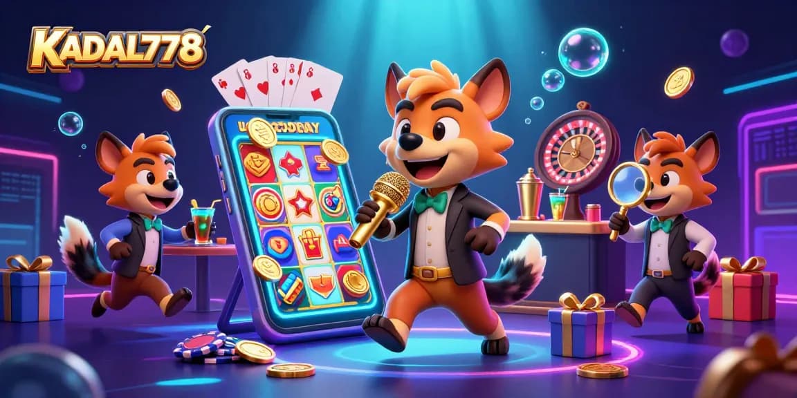 KADAL778 entertains at a vibrant comedy casino club with hyenas as bartenders and bouncers, showcasing slots and games.