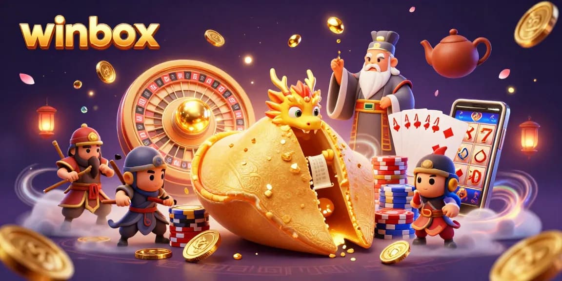 Winbox offers an engaging gambling experience showcasing golden elements and a vibrant casino atmosphere