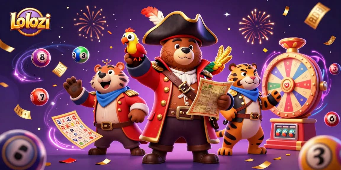 Lolozi's thrilling lottery adventure with vibrant balls, colorful prizes, and interactive characters