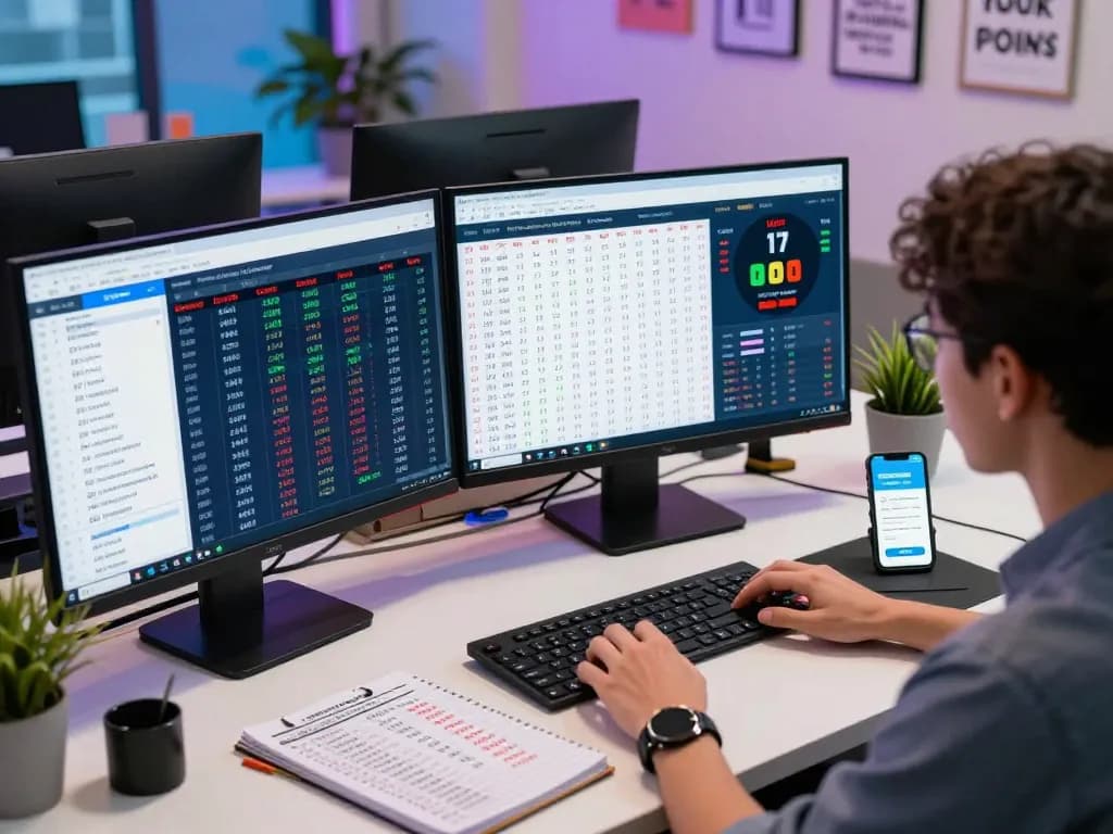 User analyzing Data HK results in a modern office setting for informed decisions.