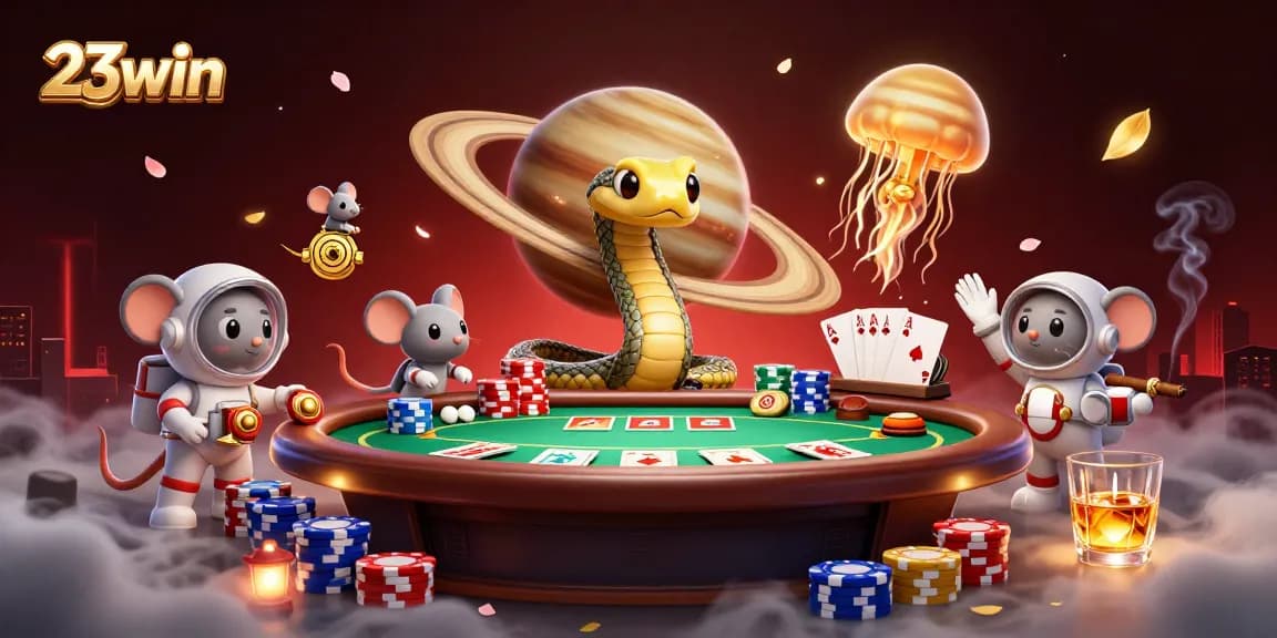 Experience thrilling bets at 23win with a cosmic roulette wheel in this vibrant illustration.