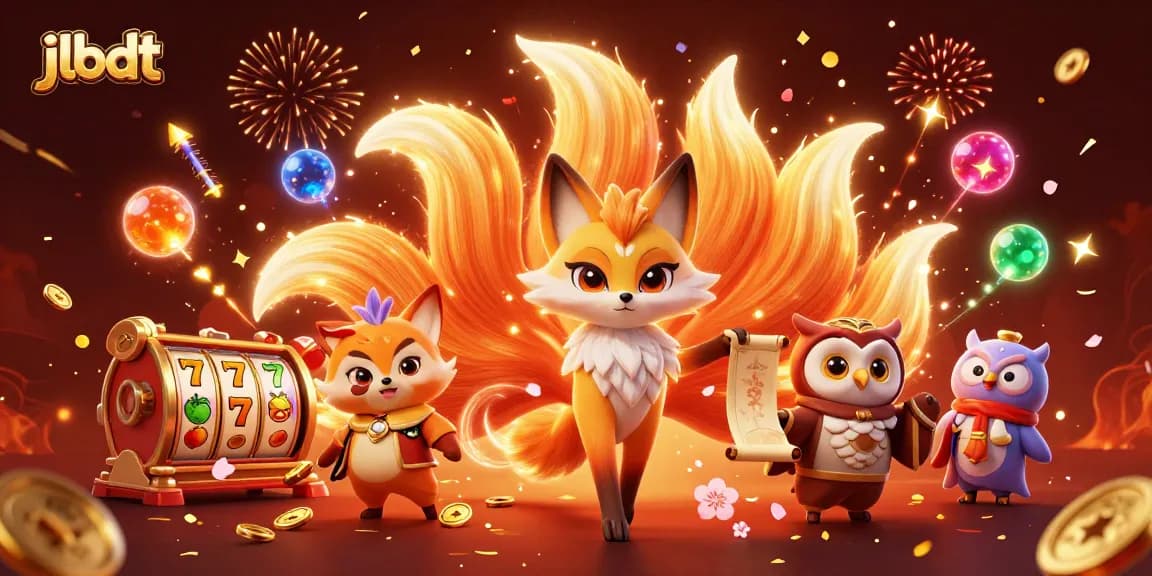 Engage with jlbdt's thrilling slots scene featuring vibrant characters and game symbols.