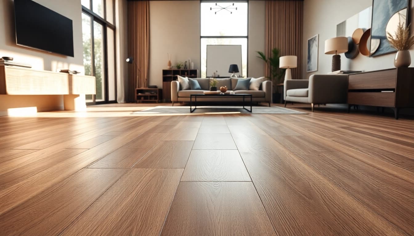 Install luxury vinyl plank flooring for a stylish and inviting living room space.
