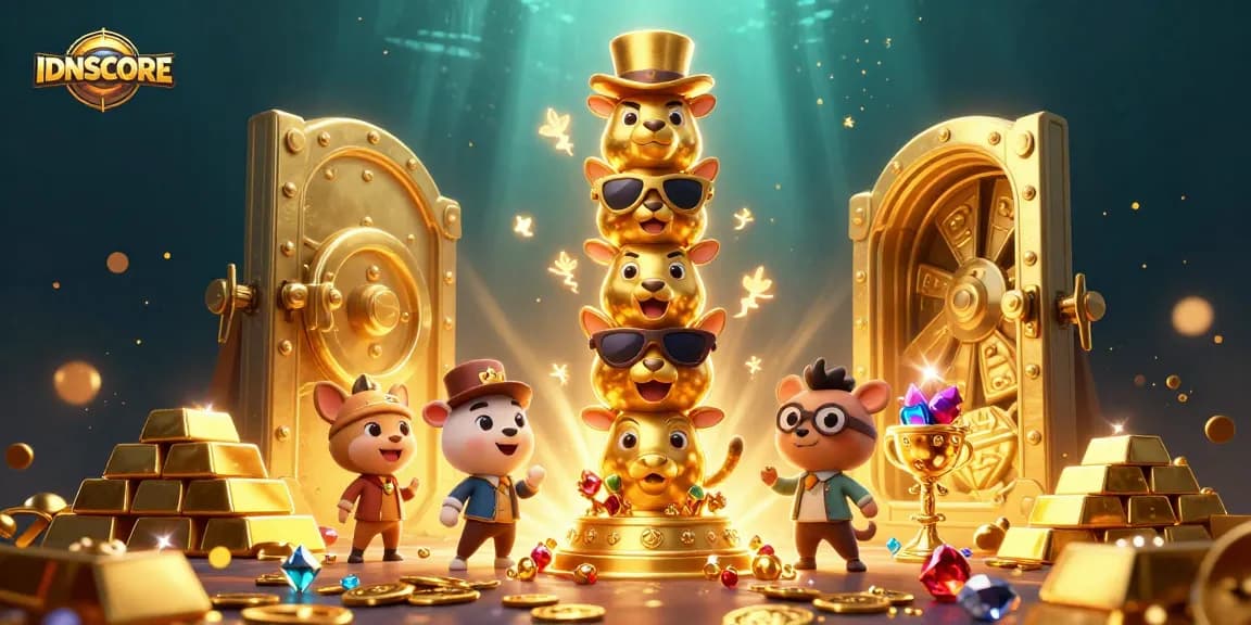 Spin and win with IDNSCORE's vibrant casino illustration, showcasing an exciting gaming experience.