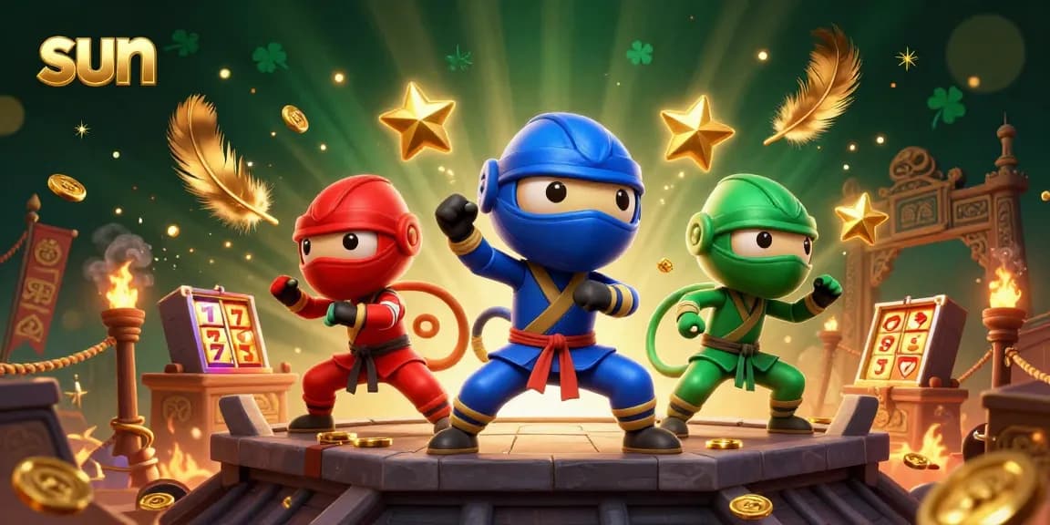 Engage in thrilling action with the sun-themed casino scene showing chameleons in a vibrant betting arena.
