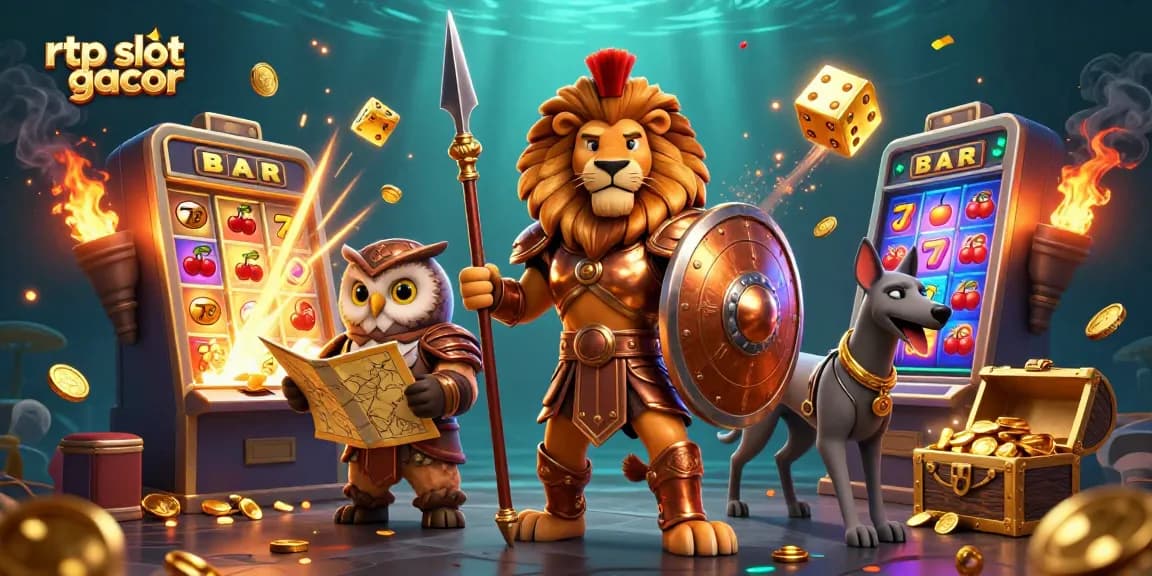 Putaran rtp slot gacor dengan harta karun berkilauan dan karakter slot menarik.