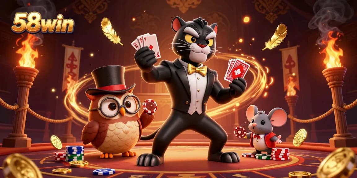 Engage in thrilling gameplay at 58win with stylish characters and vibrant casino elements.