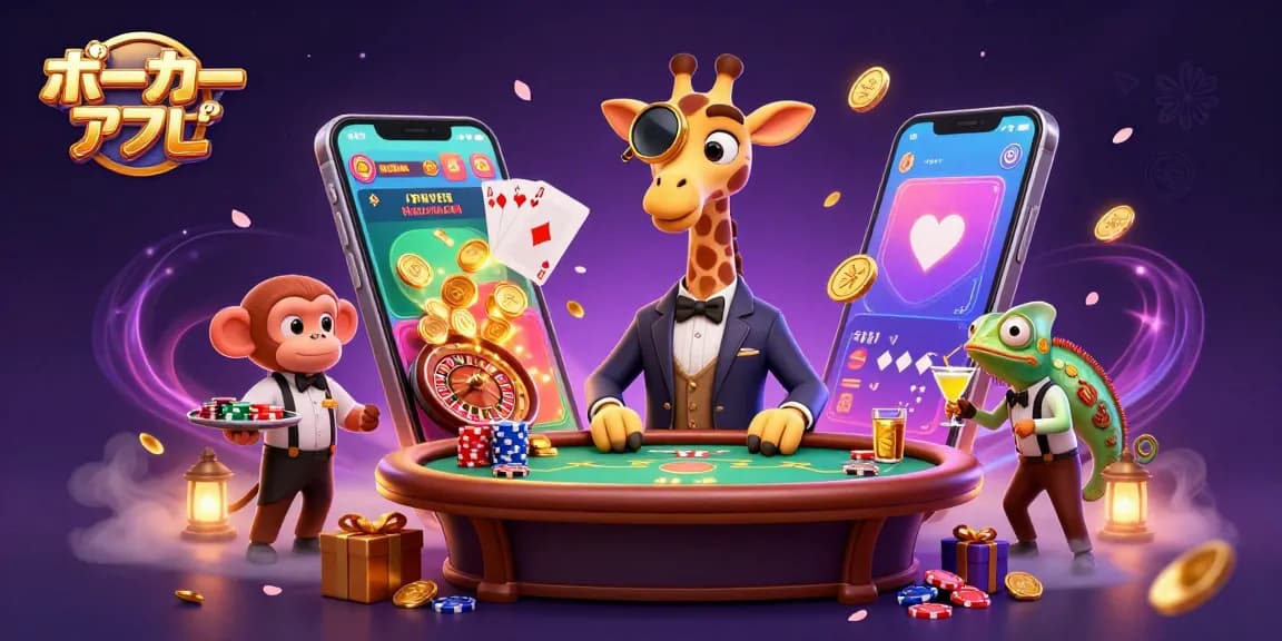 ポーカー アプリでのダイナミックなプレイシーン、ハイローラーキリンと仲間たちが絡むビジュアルを楽しむ