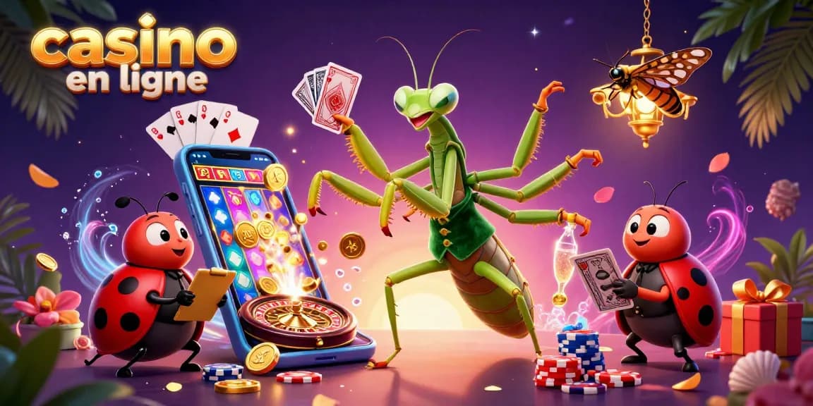 Casino en ligne : des personnages amusants animent une scène riche avec des jeux de cartes et de la chance.