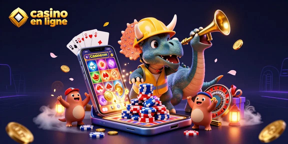 Jouer à casino en ligne avec un triceratops et un parasaurolophus célébrant.