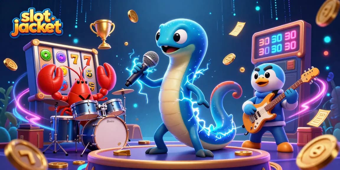 Engage with slot jackpot thrills in a vibrant underwater casino scene with dynamic characters and game elements.