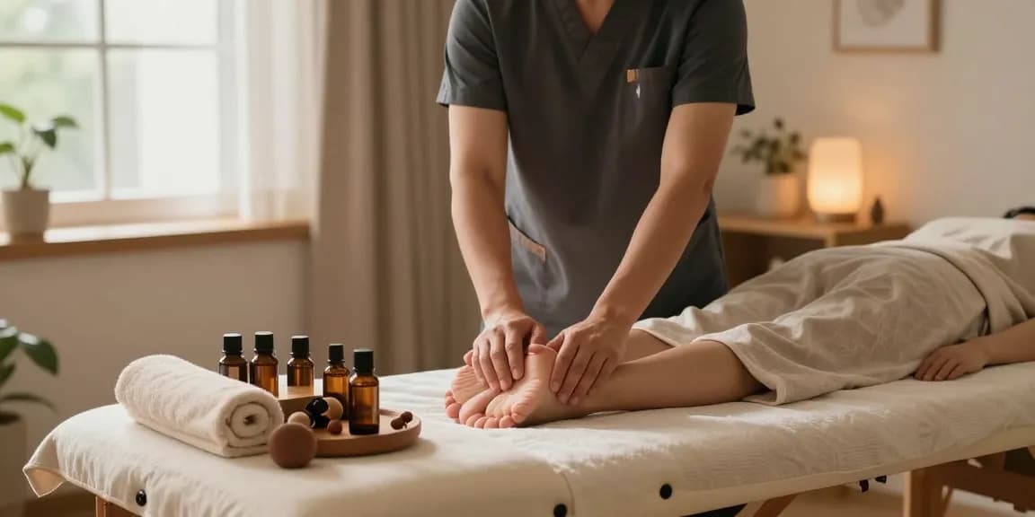 사당출장마사지 전문 관리사가 자택에 방문하여 편안한 분위기에서 마사지를 준비하는 모습