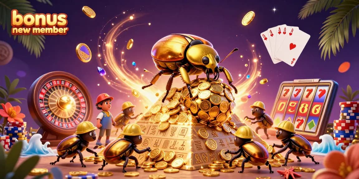 Win big with the bonus new member offer at our online casino featuring vibrant gaming elements