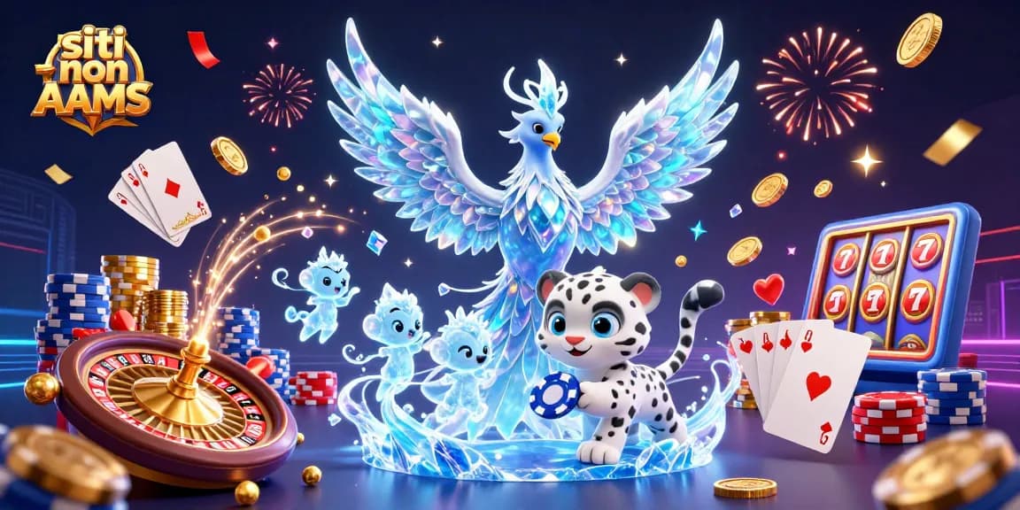 Interagisci con i siti non AAMS attraverso un'energica illustrazione 3D di una vivace scena di casinò.