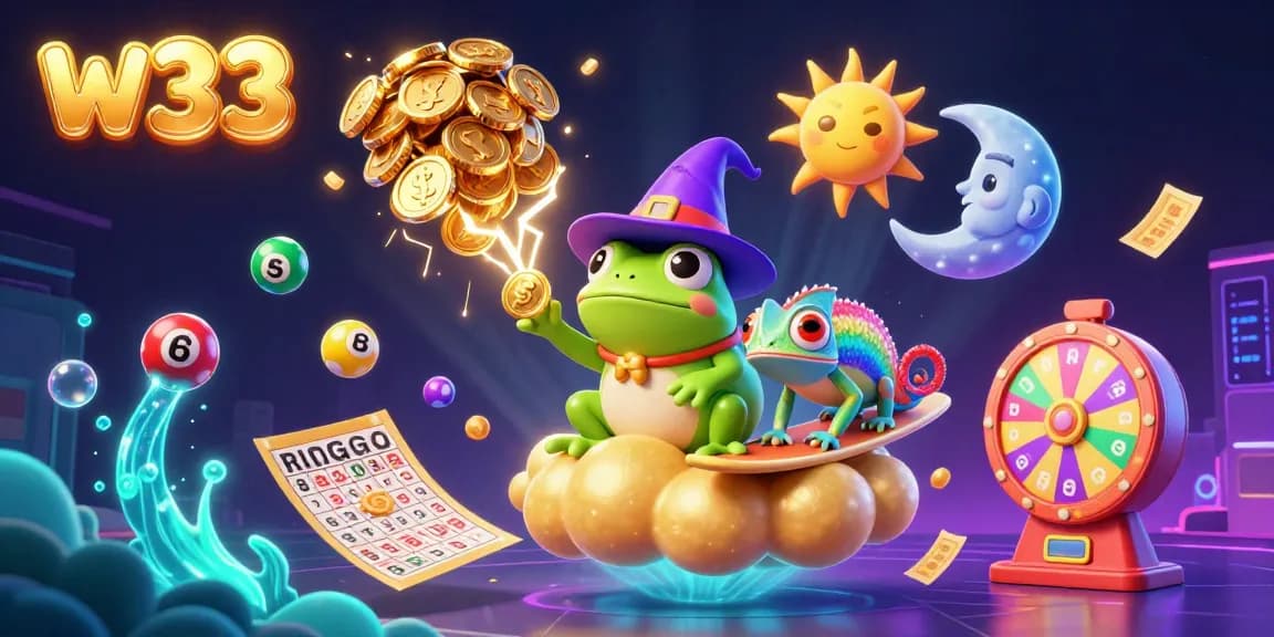 Engage with exciting w33 pokies games featuring a magical golden coin storm and vibrant gameplay.