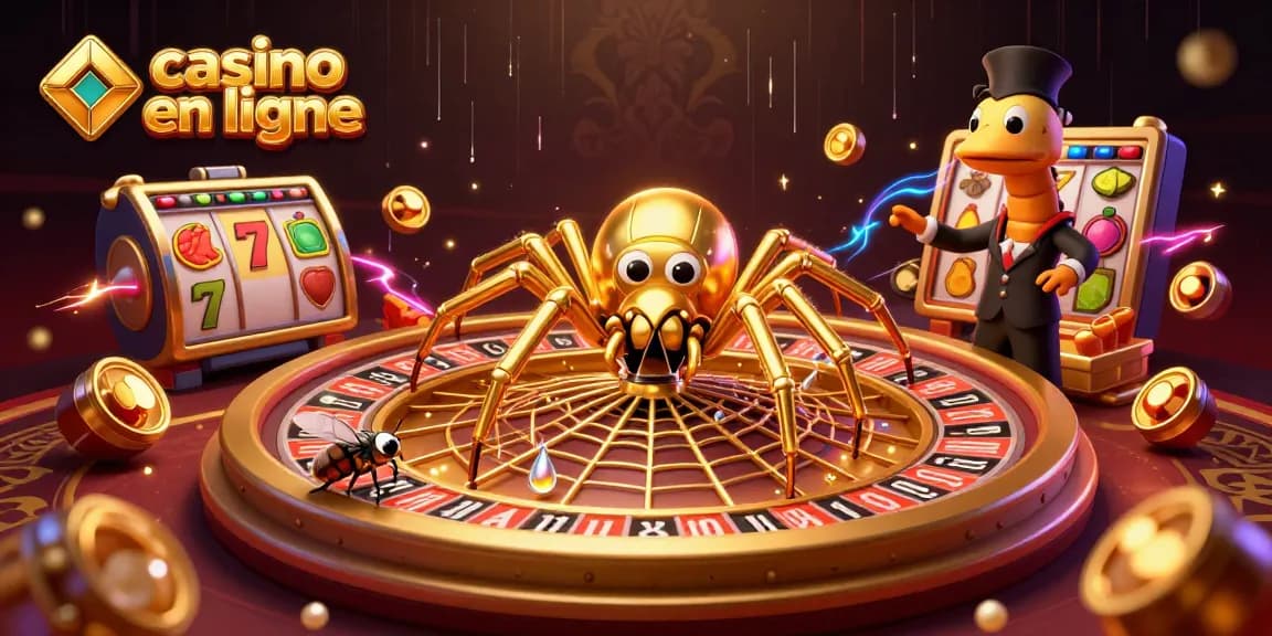 Expérience de paris captivante dans un casino en ligne avec des éléments de roulette et des symboles de jeu.
