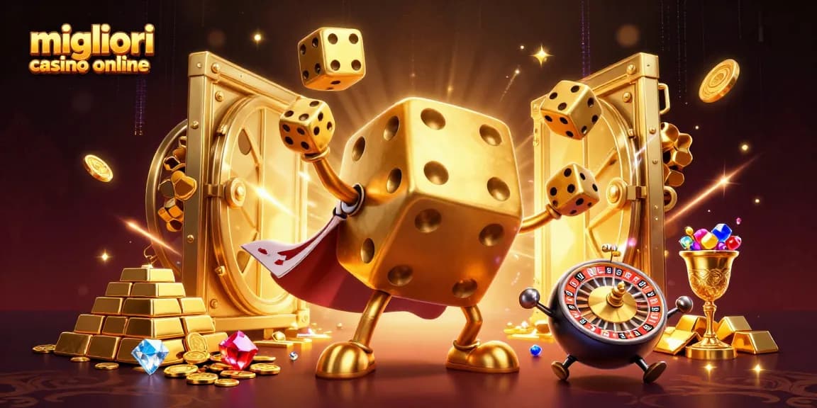 Vinci nei migliori casino online con il gettonante dado d'oro e tesori scintillanti.