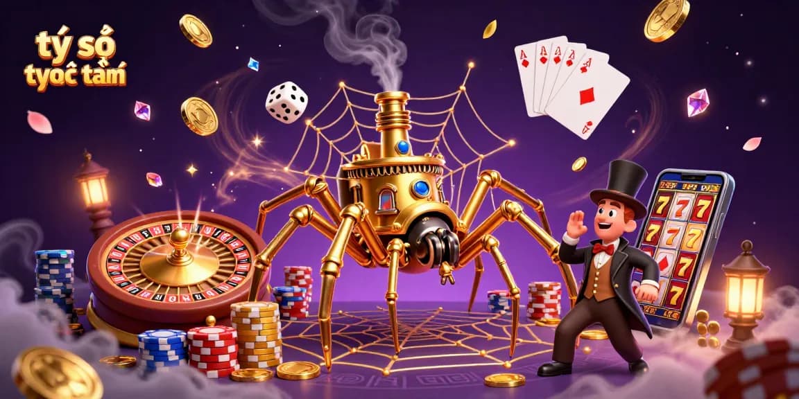 Catch thrilling tỷ số trực tuyến with a dynamic 3D scene of a golden spider weaving its web of fortune.
