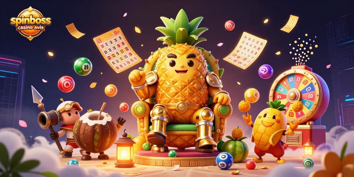 Évaluez le spinboss casino avis avec un roi ananas et des éléments de loterie dynamiques en 3D