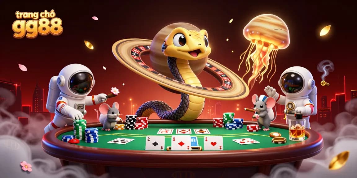 Engage in the cosmic casino experience at trang chủ gg88 with vibrant 3D characters and game elements.