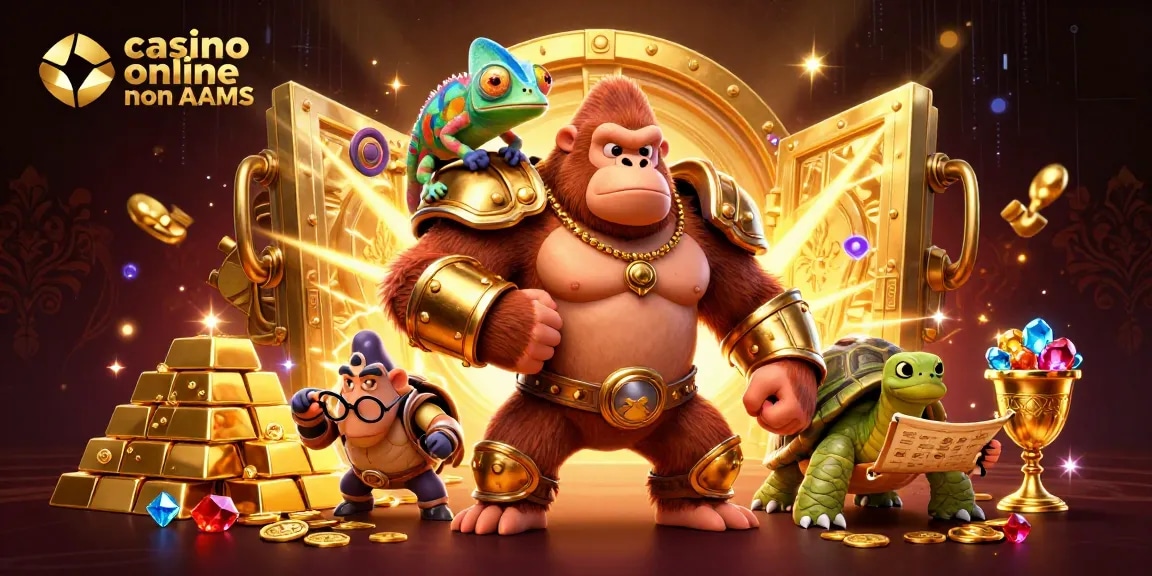 Scopri la vivace scena dei casino online non AAMS con un re gorilla e tesori.