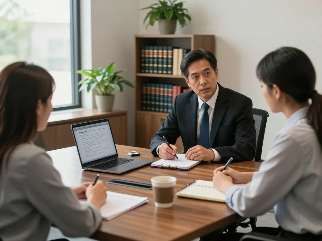 Orlando Personal Injury Lawyer consulting with a client in a modern legal office setting.