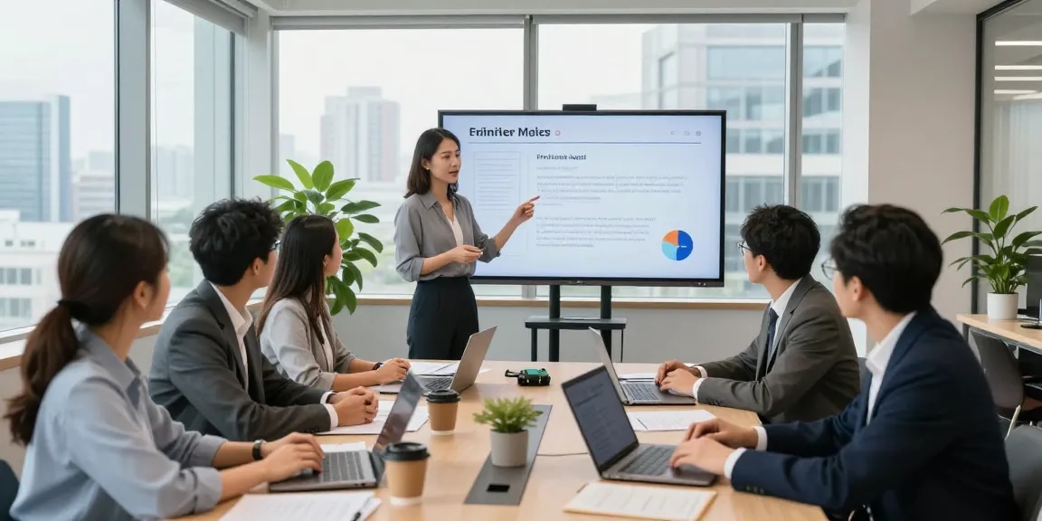 Chef bewerten anonym in professionellem Kontext, Team diskutiert Feedback in modernem Büro.
