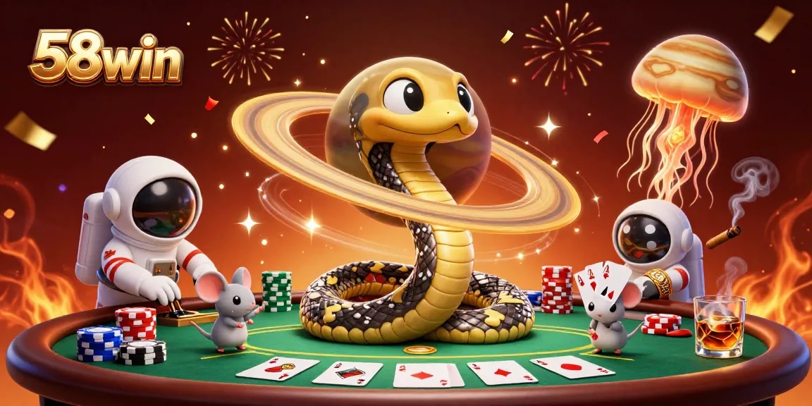 Place bets on the rotating rings of Saturn at 58win's vibrant casino scene, showcasing excitement.