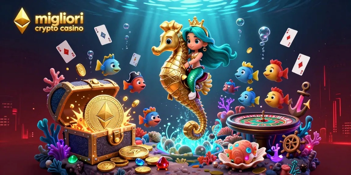 Gioca nei migliori crypto casino con Bitcoin e Ethereum, esplorando un'avventura sottomarina piena di ricchezze e divertimento.