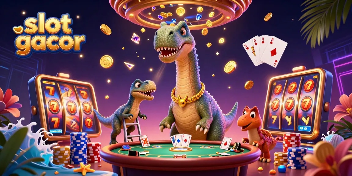 Engage with slot gacor in this vibrant 3D casino scene featuring imaginative casino elements.