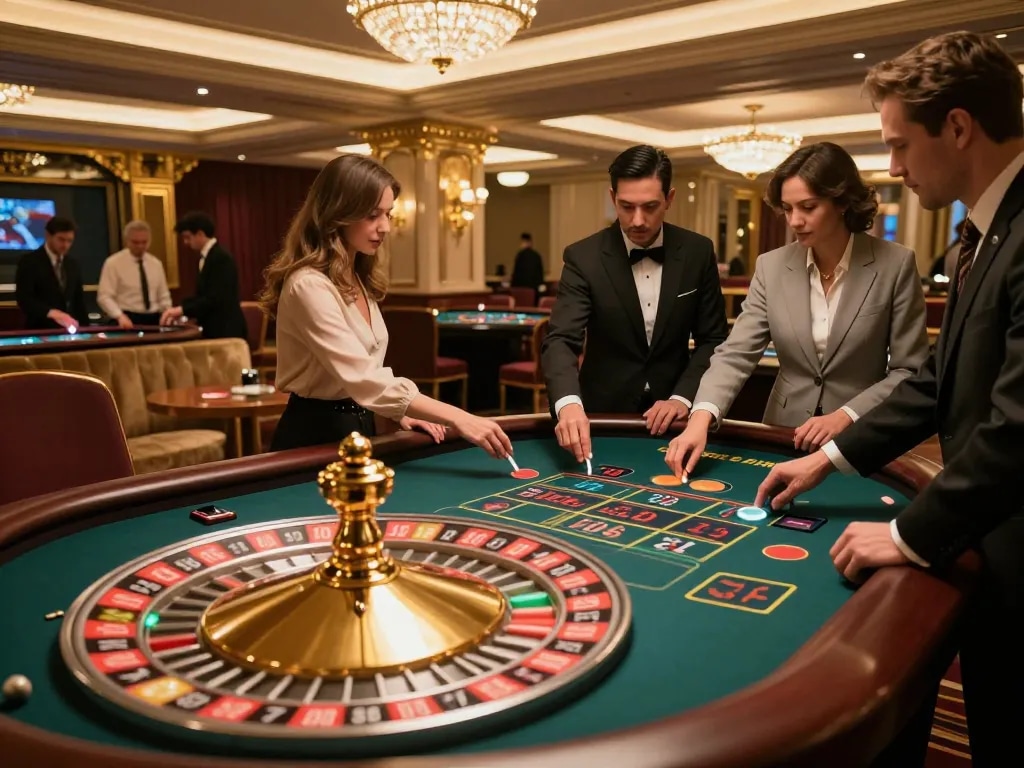 cloud-africa roulette table scene showing players engaged in betting excitement