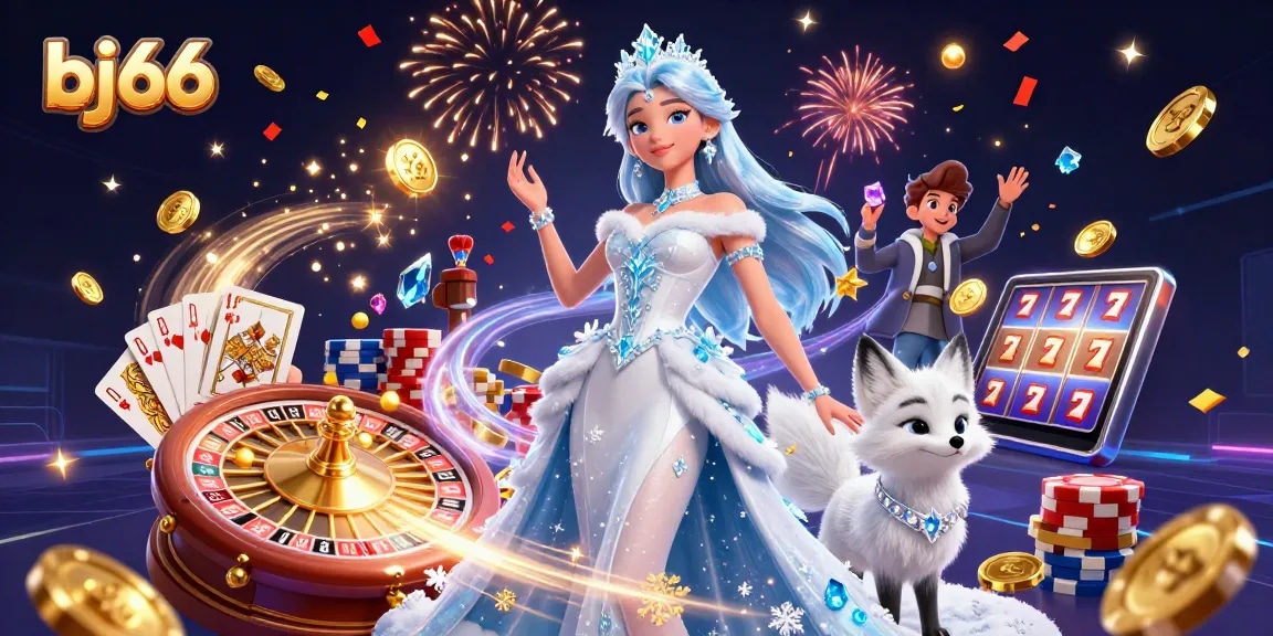 Experience the excitement of bj66 with vibrant casino elements and a stunning 3D scene.