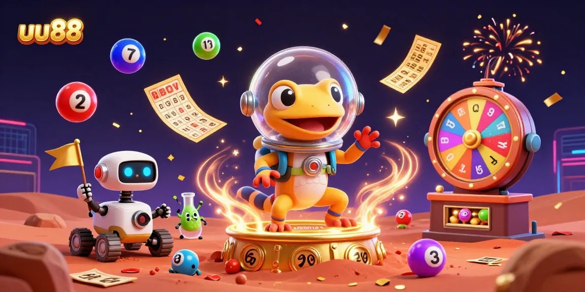 Catch exciting winnings at uu88 with vibrant lottery balls and dynamic casino elements!