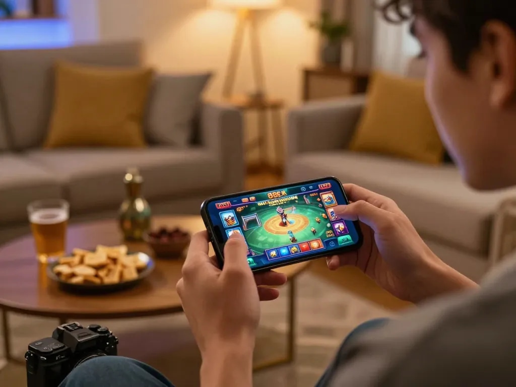 Exciting gameplay on rokok 88 casino app while relaxing at home.