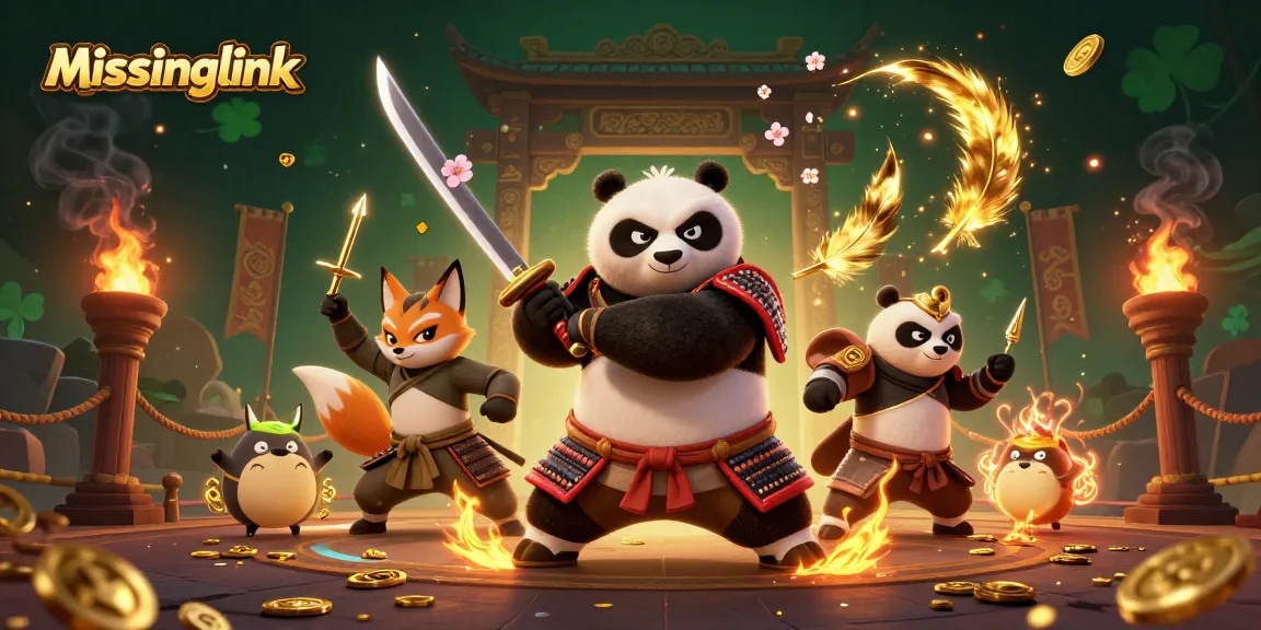 Experience the thrill of missinglink as the samurai panda and ninja fox embark on an epic gaming adventure.