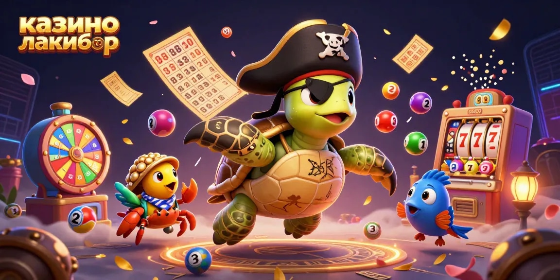 Engage in thrilling moments at казино лакибир with a vibrant lottery scene featuring dynamic characters and elements.