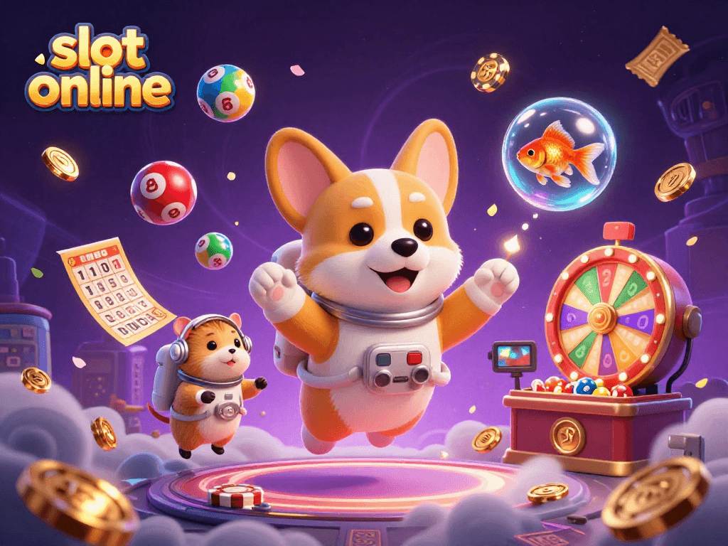 Permainan slot online yang seru dengan karakter lucu dalam kasino luar angkasa.