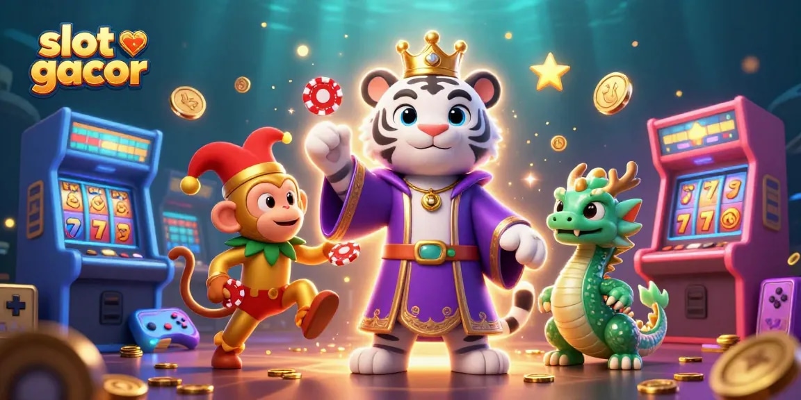 Experience the excitement of slot gacor with vibrant 3D casino characters and game elements.