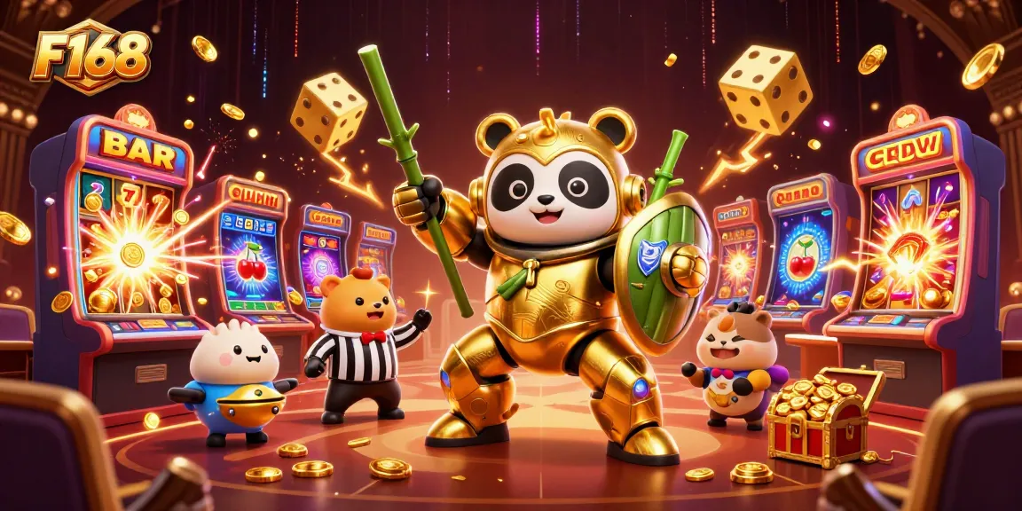 Experience the thrill of winning at F168 with jackpot slots, 3D casino characters, and vibrant animations.